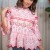Bluza din bumbac Olina cu broderie englezeasca si volane